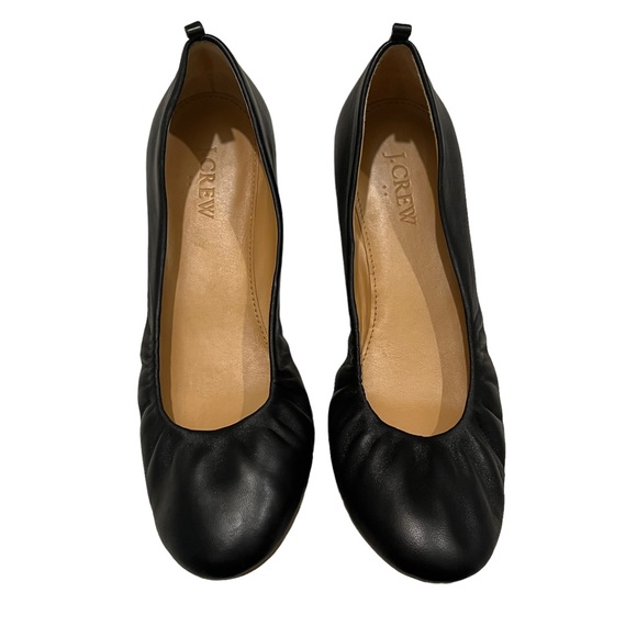 J. Crew Factory Black Leather Anya Ballet Flats, Sz 7 - Picture 5 of 13